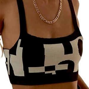 Y2K Geometric Knitted Crop Top